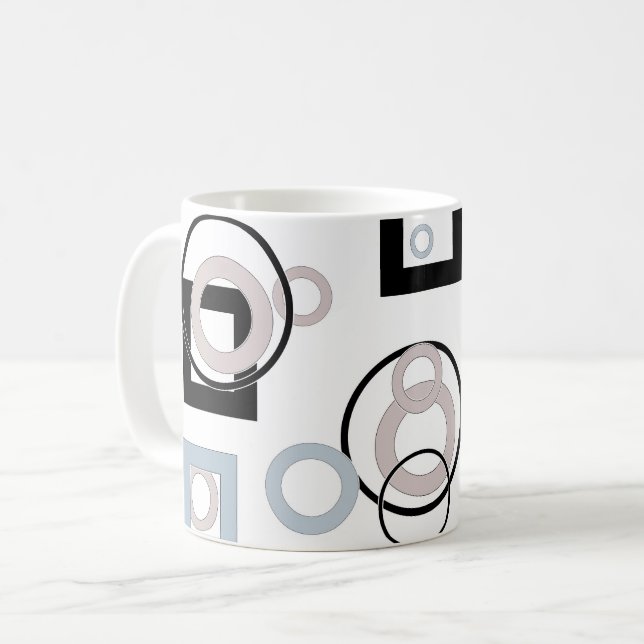 Modernes geometrisches Muster mehrfarbig Kaffeetasse (Vorderseite Links)
