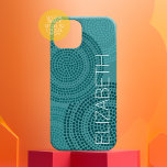 Modernes geometrisches Muster mit kreisförmigem Pu Case-Mate iPhone 14 Hülle<br><div class="desc">Ein Zen-und skurrile, Hipster-Kunstwerk. Sie können einen Namen, ein Monogramm oder einen anderen benutzerdefinierten Text hinzufügen. Ein modernes, geometrisches Punktmuster mit einem boho-Ambiente. Die einzelnen Punkte sind kreisförmig angeordnet. Um die Farbe zu ändern: Klicken Sie auf den Bereich "Anpassen" oder "Erweitert" und wählen Sie eine Farbe im Farbwähler aus. Sowohl...</div>