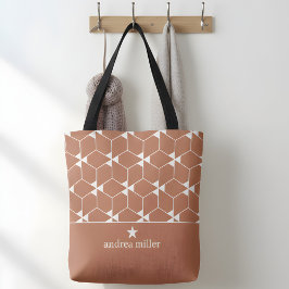 Modernes geometrisches Muster mit Stern Monogram Tasche