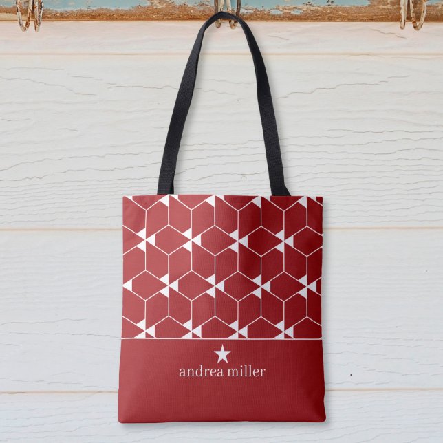 Modernes geometrisches Muster mit Stern Monogram Tasche (Von Creator hochgeladen)