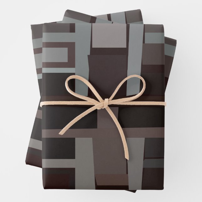 Modernes geometrisches Muster Mitte des Jahrhunder Geschenkpapier Set (Beispiel)