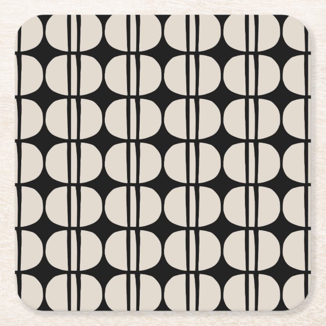 Modernes geometrisches Muster Mitte des Jahrhunder Rechteckiger Pappuntersetzer (Vorderseite)