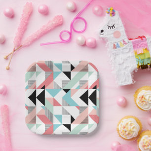 Modernes geometrisches Muster Pappteller