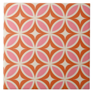 Modernes geometrisches Muster rosa orange Fliese