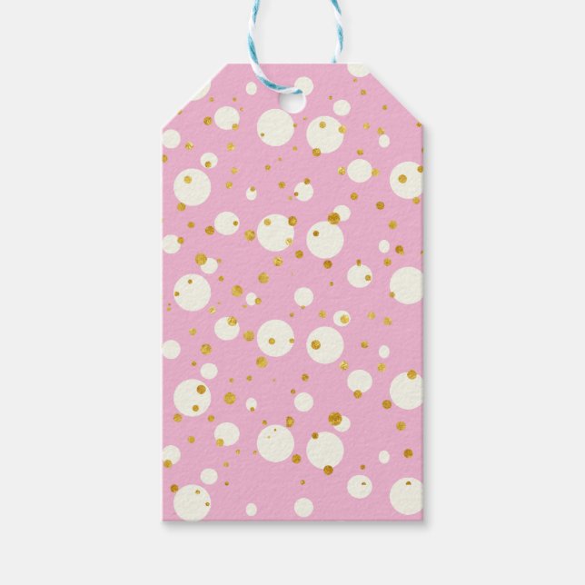 Modernes geometrisches Muster Rosa Weihnachten Geschenkanhänger (Vorderseite)