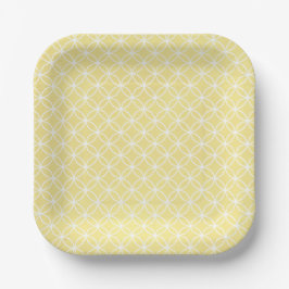 Modernes geometrisches Muster Sonnige Pastellgelbe Pappteller