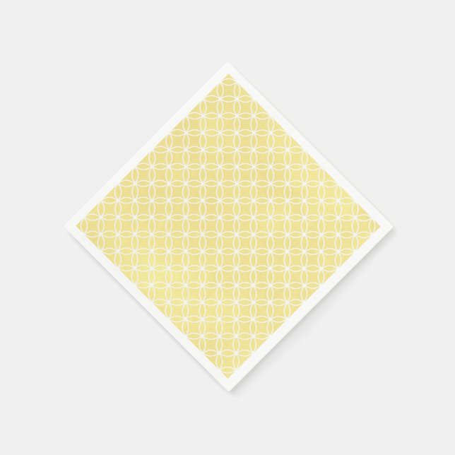 Modernes geometrisches Muster Sonnige Pastellgelbe Serviette (Ecke)