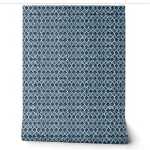 Modernes geometrisches Muster von Blau und Grau Tapete