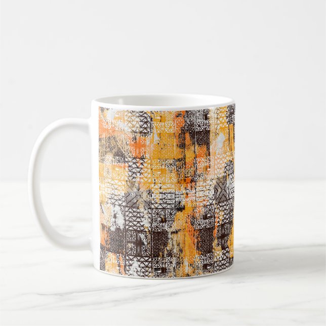 Modernes geometrisches, nahtloses Muster Kaffeetasse (Links)
