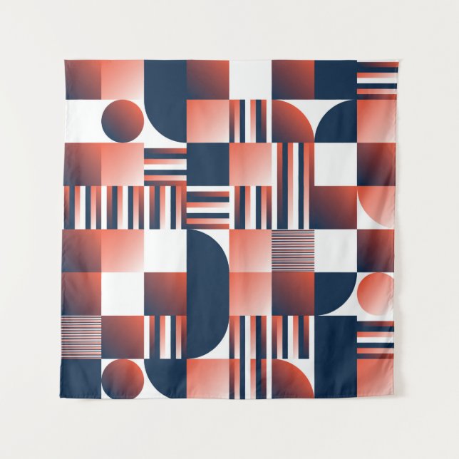 Modernes geometrisches nahtloses Muster Wandteppich (Vorderseite)