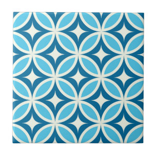 Modernes geometrisches Navy Blue aus dem Mittelalt Fliese