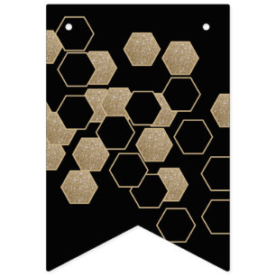 modernes geometrisches Party aus Hexagon Wimpelkette