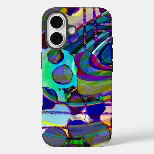 Modernes geometrisches Pop iPhone 16 Hülle (Rückseite)