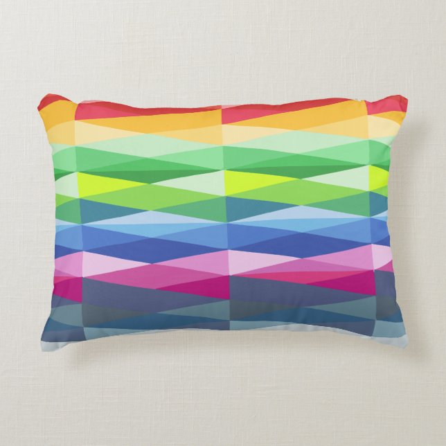 Modernes geometrisches Regenbogenmuster Dekokissen (Vorderseite)