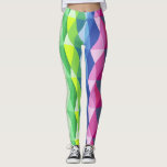 Modernes geometrisches Regenbogenmuster Leggings<br><div class="desc">Kombinieren Sie Komfort und Stil mit diesen farbenfrohen Abstrakten geometrischen Rainbow Prism Art Leggings.</div>