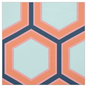 Modernes geometrisches Retro-HoneyComb-Muster #2 Stoff