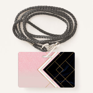 Modernes geometrisches rosa goldfarbenes Design Ausweis