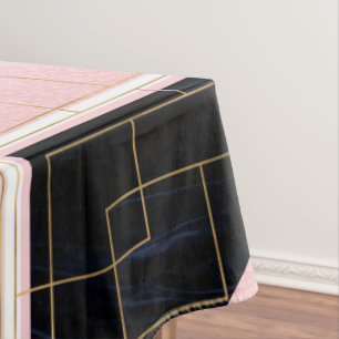 Modernes geometrisches rosa goldfarbenes Design Tischdecke