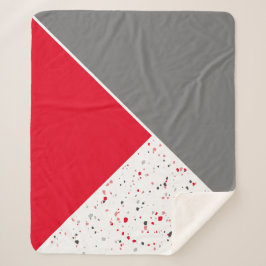 Modernes geometrisches Rotes Grau Terrazzo Sherpadecke