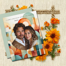 Modernes geometrisches Save the Date, Foto Magnet Date