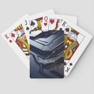 Modernes geometrisches Schwarz-Grau-Design, weißer Spielkarten