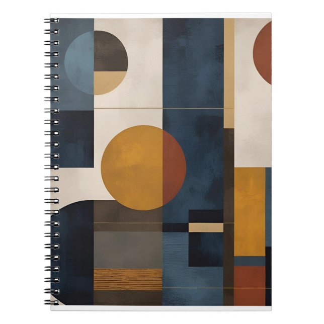 Modernes geometrisches SpiralNotebook - Minimalist Notizblock (Vorderseite)