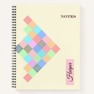 Modernes geometrisches SpiralNotebook mit Individu Notizbuch