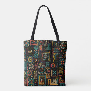 Modernes, geometrisches Stammesmuster Tasche
