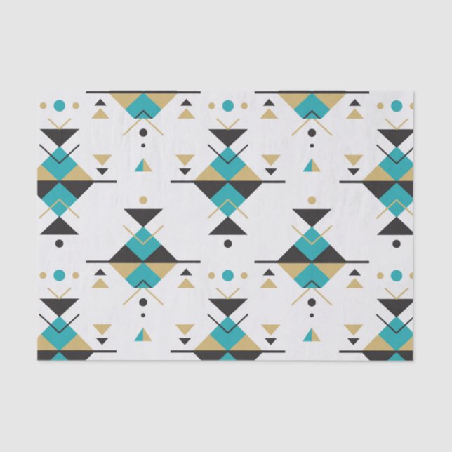 Modernes geometrisches Stammmuster Seidenpapier (Vorderseite)