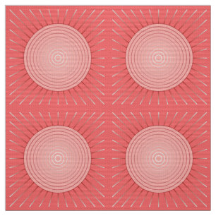 Modernes geometrisches Sunburst - Deep Coral Pink Stoff