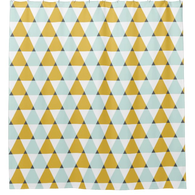 Modernes geometrisches tadelloses gelbes duschvorhang (Vorderseite)