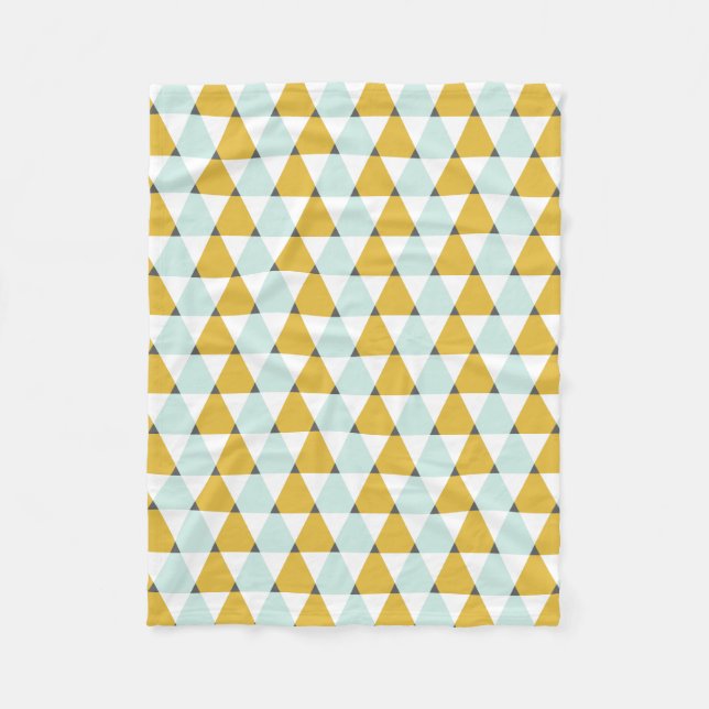 Modernes geometrisches tadelloses gelbes fleecedecke (Vorderseite)