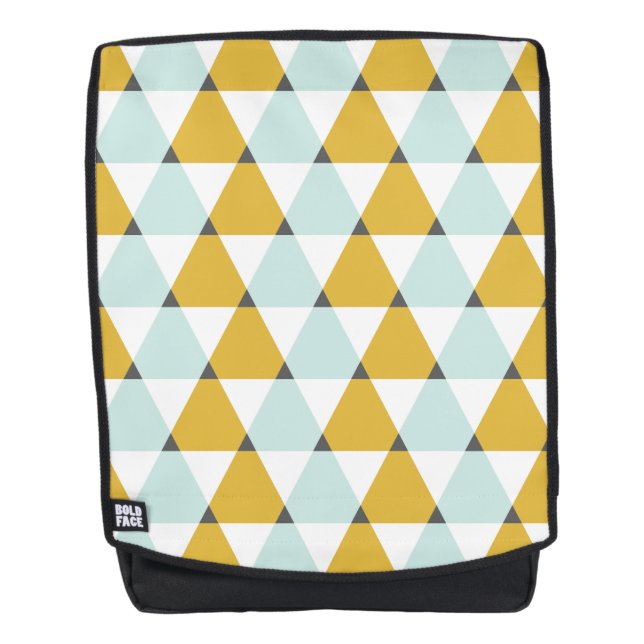 Modernes geometrisches tadelloses gelbes rucksack (Vorderseite)