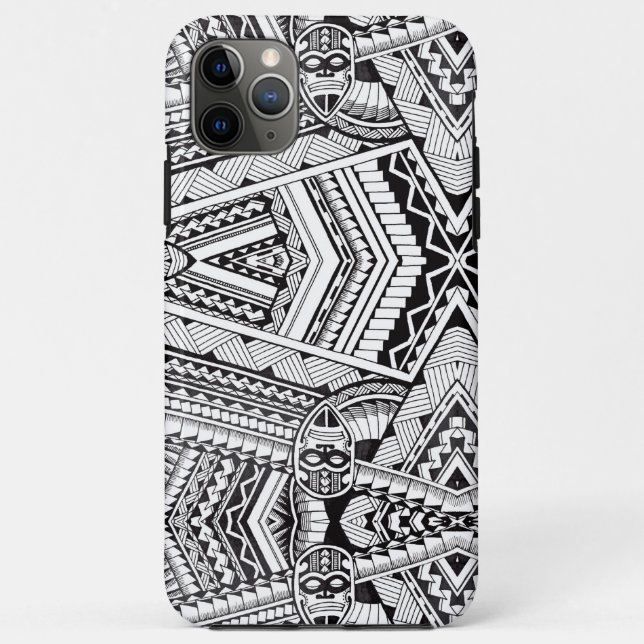 Modernes, geometrisches Tribal-Muster aus Schwarz  Case-Mate iPhone Hülle (Rückseite)
