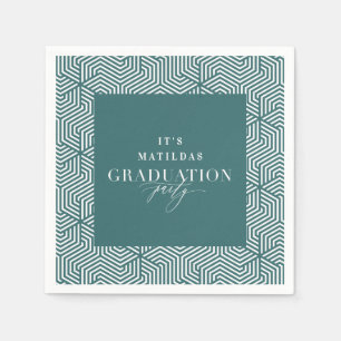 Modernes geometrisches und Skript-Abschluss-Party Serviette