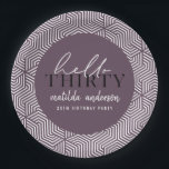 Modernes geometrisches und skritisches 30. Party Pappteller<br><div class="desc">Modernes geometrisches und skritisches 30. Geburtstag Party Design. Farben können geändert werden.</div>