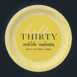 Modernes geometrisches und skritisches 30. Party Pappteller<br><div class="desc">Modernes geometrisches und skritisches 30. Geburtstag Party Design. Farben können geändert werden.</div>