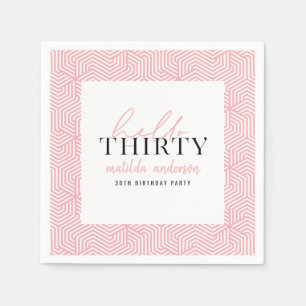 Modernes geometrisches und skritisches 30. Party Serviette