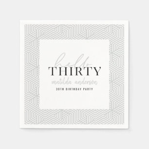 Modernes geometrisches und skritisches 30. Party Serviette