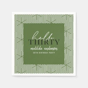 Modernes geometrisches und skritisches 30. Party Serviette