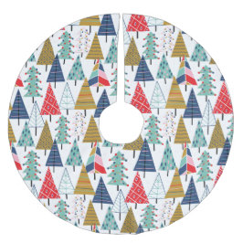 Modernes geometrisches Weihnachtsbaummuster für Re Polyester Weihnachtsbaumdecke