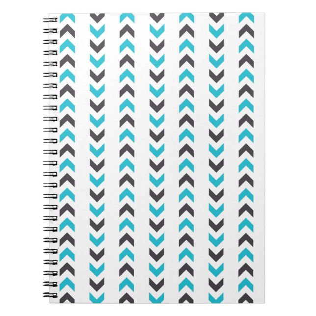 Modernes geometrisches weißes u. blaues notizblock (Vorderseite)