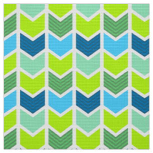 Modernes geometrisches Zickzack Muster in Grün und Stoff
