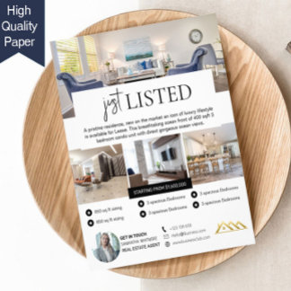 Modernes, gerade aufgeführtes reales Anwesen Flyer