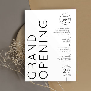 Modernes Geschäft-Logo Grand Opening Einfach Einladung