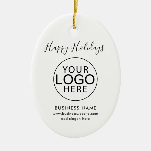 Modernes Geschäft-Logo und QR-Code-Script Weihnach Keramik Ornament (Vorne)
