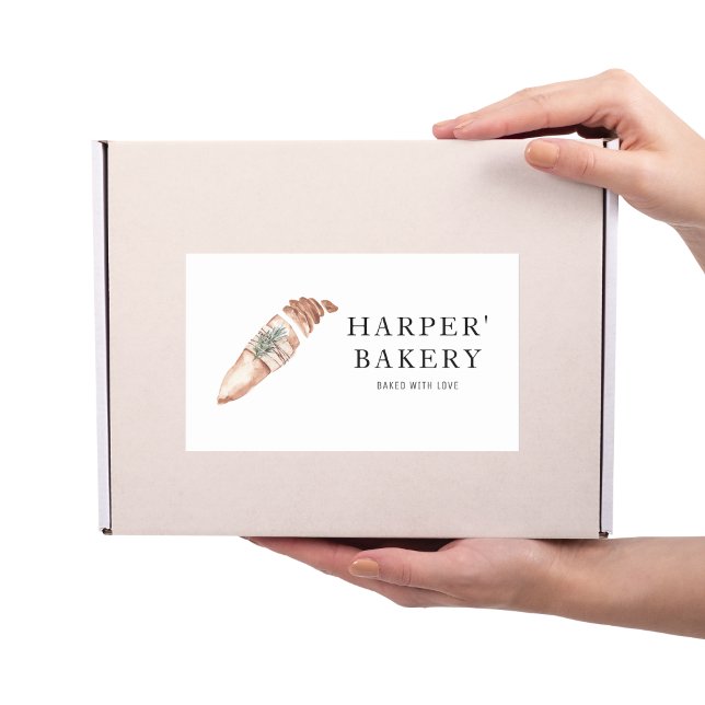 Modernes Geschäft mit Beruflichen Logos für Bäcker Rechteckiger Aufkleber (Von Creator hochgeladen)