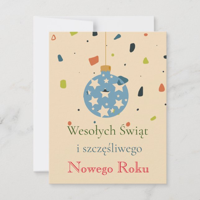 Modernes Geschäft Polnisch Weihnachten Wesołych Św (Vorderseite)