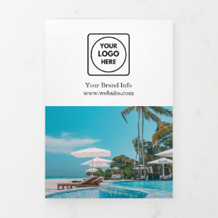 Modernes Geschäftslogo Einfaches Trifold-Design Dreifach Gefaltete Karte