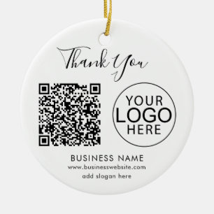 Modernes Geschäftslogo und QR-Code-Script Danke Keramik Ornament